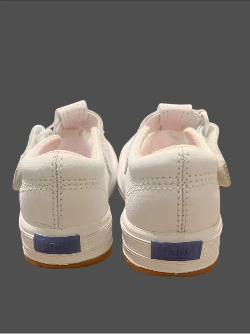 Keds White Leather Kids Mary Jane Sneakers Sz 4